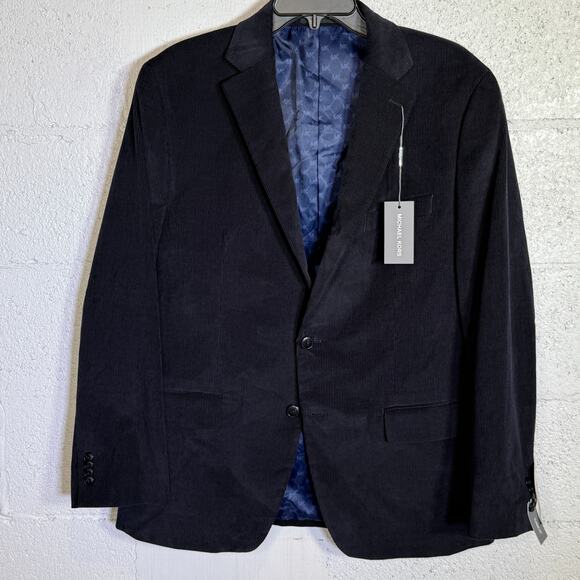 Michael Kors Men's Classic-Fit Stretch Corduroy Solid Sport Coat navy 42R $295 - Picture 1 of 9
